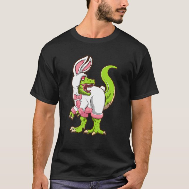 Camiseta Dinossauro Raptor Bunny | Páscoa (Frente)