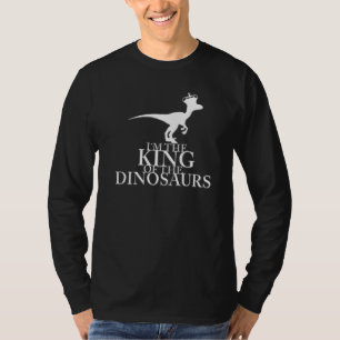 Camiseta Dinossauro Raptor Com Coroa Eu Sou O Rei Do Di