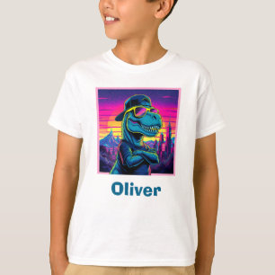 Camiseta Dinossauro Retro Punk