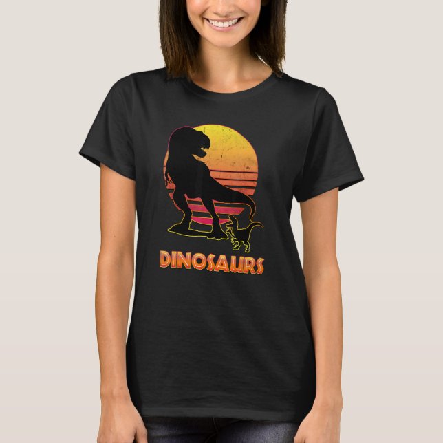 Camiseta Dinossauro Retroativo TRex Sunset (Frente)