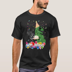 Camiseta Dinossauro Rex, aniversário de 3 anos de 8 Anos