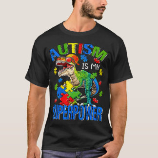 Camiseta Dinossauro Rex Autismo É Meu Autismo Superpoderoso