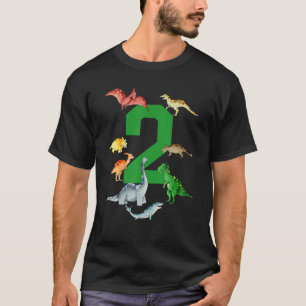 Camiseta Dinossauro Rex, segundo aniversário de 2 anos
