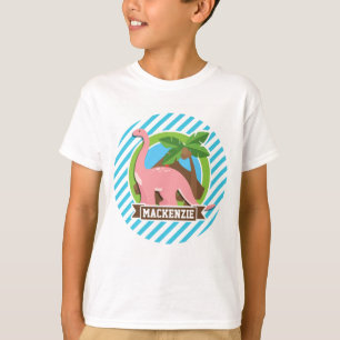 Camiseta Dinossauro Rosa; Banhas Azuis e Brancas