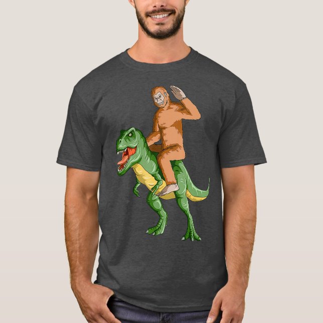 Camiseta Dinossauro Sasquatch T-Rex Anel de Pé Grande (Frente)