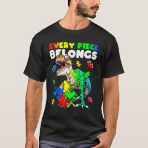 Camiseta Dinossauro Segurando Quebra-cabeça Autismo A Consc