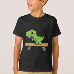 Camiseta Dinossauro Skate Cute Skateboard Dinossauro 