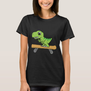 Camiseta Dinossauro Skate Patinação Dinossauro Fofo
