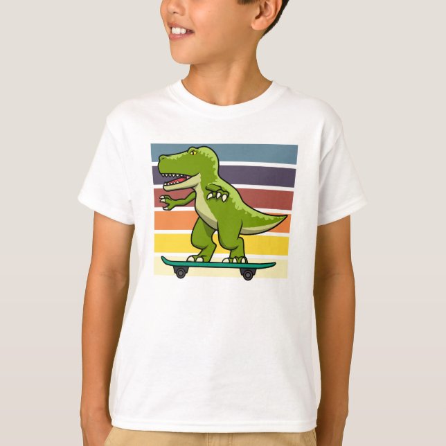 Camiseta Dinossauro Skate T-Rex (Frente)