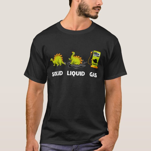 Camiseta Dinossauro Sólido Com Gás Líquido E Sobremesa Ciên (Frente)