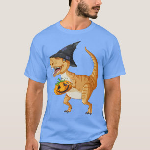 Camiseta Dinossauro T é Abóbora de Halloween