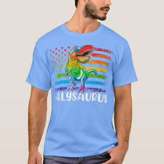 Camiseta Dinossauro T Re Lgbt Orgulho gay Flag Allysaurus A