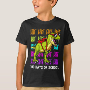 Camiseta Dinossauro T Rex 100 Dias de Dinossauro Escolar T