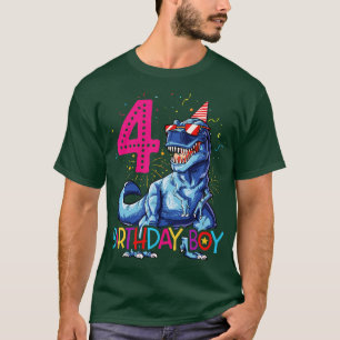 Camiseta Dinossauro T rex 4 anos Crianças T 4. º Aniversári