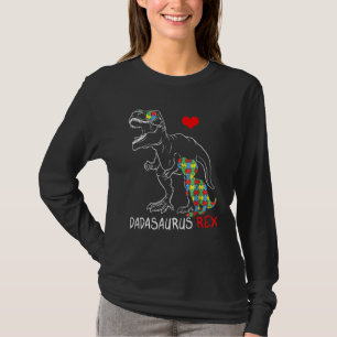 Camiseta Dinossauro T Rex Dadsaurus Autism Pai de Consciênc