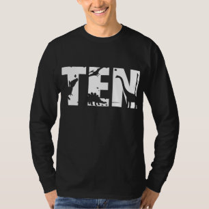 Camiseta Dinossauro T Rex, Dom 10 Anos, Criança de Aniversá