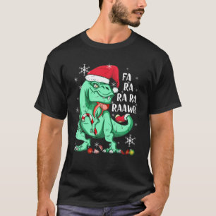 Camiseta Dinossauro T Rex Em Santa Hat FA RA RAWR Natal