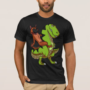 Camiseta Dinossauro T-Rex Engraçado German shepherd
