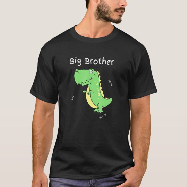 Camiseta Dinossauro T Rex Engraçado Pelo Big Brother Para M (Frente)