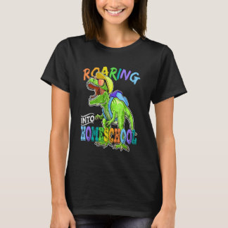 Camiseta Dinossauro T Rex Escolar Rugindo De Volta à Escola