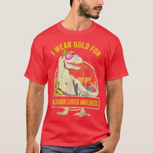 Camiseta Dinossauro T-rex Eu Visto Dourado Para Cancer Na I