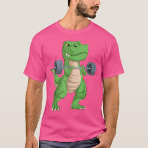 Camiseta Dinossauro T Rex Levantando Um Grande Barbe De Het