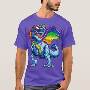 Camiseta Dinossauro T rex LGBT Orgulho gay para Homens Mulh