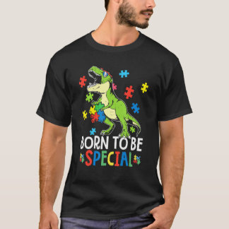 Camiseta Dinossauro T Rex Nascer Para Dino Autism Todd Espe