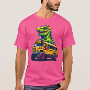 Camiseta Dinossauro T-Rex No Monster Truck School Bus Drive