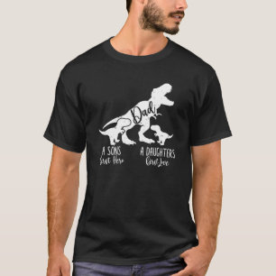 Camiseta Dinossauro T Rex Pai A Filhos Primeiro Herói A Fil