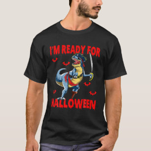 Camiseta Dinossauro T Rex Pirata Engraçado Estou Pronta pa