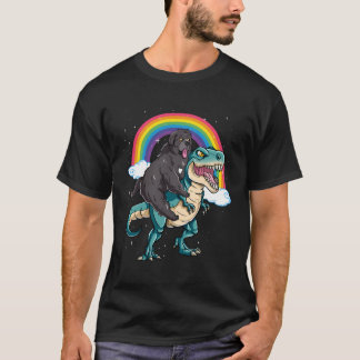 Camiseta Dinossauro T Rex Rainbow Cloud Sparkles