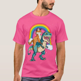 Camiseta Dinossauro T Rex Rainbow Cloud Sparkles Fox
