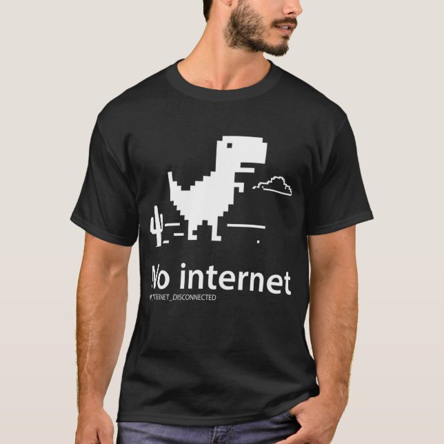 Camiseta Dinossauro T-Rex | Sem ligação à Internet T-Shirt (Frente)