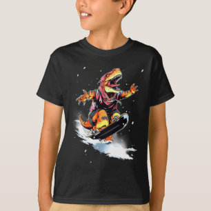 Camiseta Dinossauro T-rex Snowboard Snowboard Snowboarder V