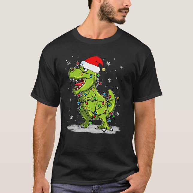 Camiseta Dinossauro T - Rex Tree Christmas Sweet (Frente)