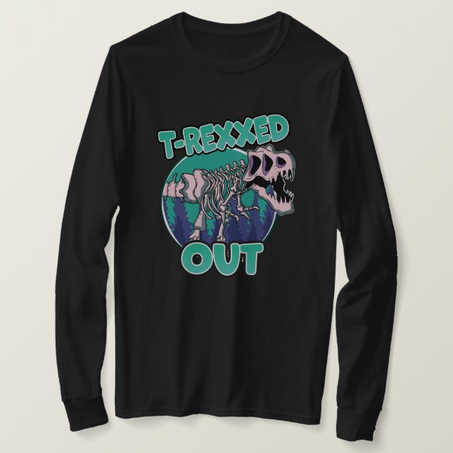 Camiseta Dinossauro T-Rexxed Out (Frente do Design)