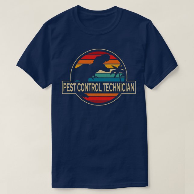 Camiseta Dinossauro Técnico de Controle de Pest (Frente do Design)