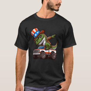 Camiseta Dinossauro Tio Sam Hat Monster Caminhão Americano