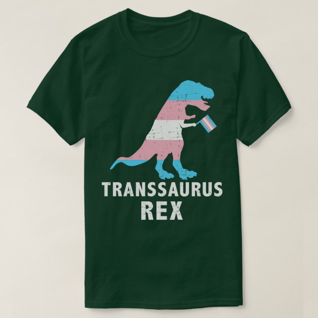 Camiseta Dinossauro Transsaurus rex em transgênero para tra (Frente do Design)