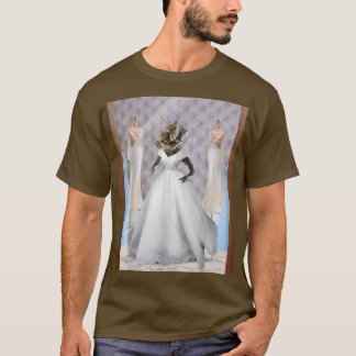 Camiseta Dinossauro TRe Bride Vestindo o vestido Bridal Fu