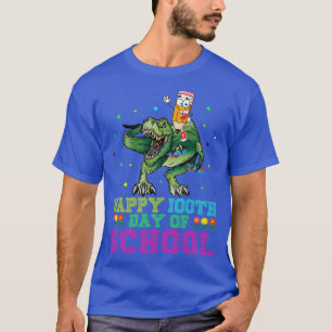 Camiseta Dinossauro TRex Andando Em 100 Dias De Volta Escol