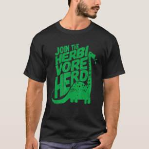 Camiseta Dinossauro Vegano Junte-se ao Rebanho Herbívoro Ve
