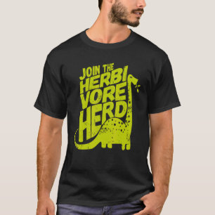 Camiseta Dinossauro Vegano Junte-se ao Rebanho Herbívoro Ve