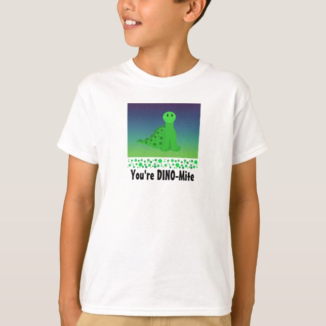 Camiseta Dinossauro Verde Fofo (Frente)