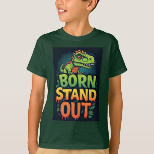 Camiseta Dinossauro Verde Fofo Com Tipografia Negrito