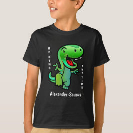 Camiseta Dinossauro Verde Seja Bonita Menina Personalizar