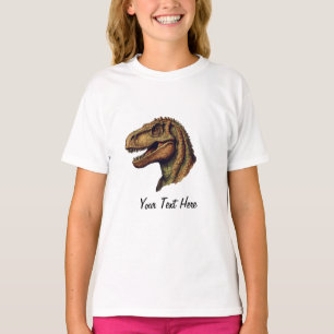 Camiseta Dinossauro Verde Vermelho Personalizado T-Rex Tyra
