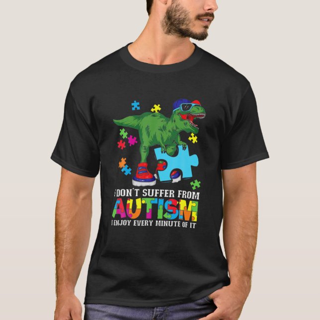 Camiseta Dinossauro Veste Óculos de sol segurando Quebra-ca (Frente)