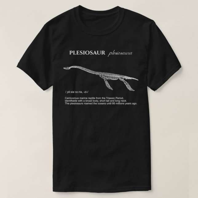 Camiseta dinossauro vintage biology impressão plesiosaur (Frente do Design)
